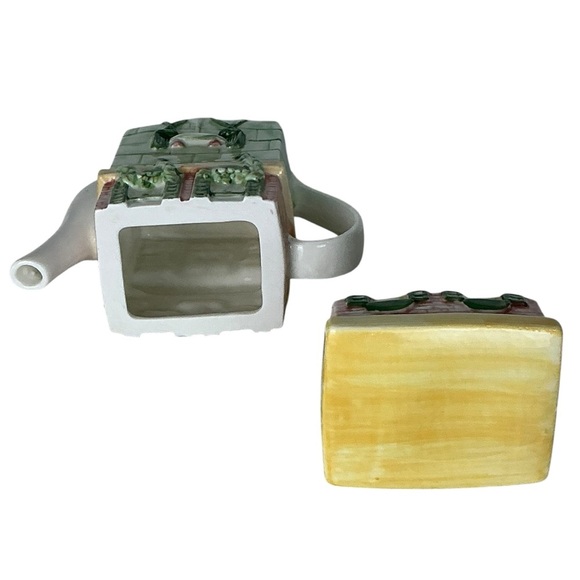 Vintage Main Street Cafe Store Front Ceramic Teapot Functional Art Collectible - Picture 9 of 16